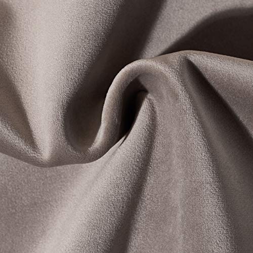 55 Inch Wide Solid Heavy Upholstery Soft Velvet Fabric Color Ecru by The Yard - color: Ecru