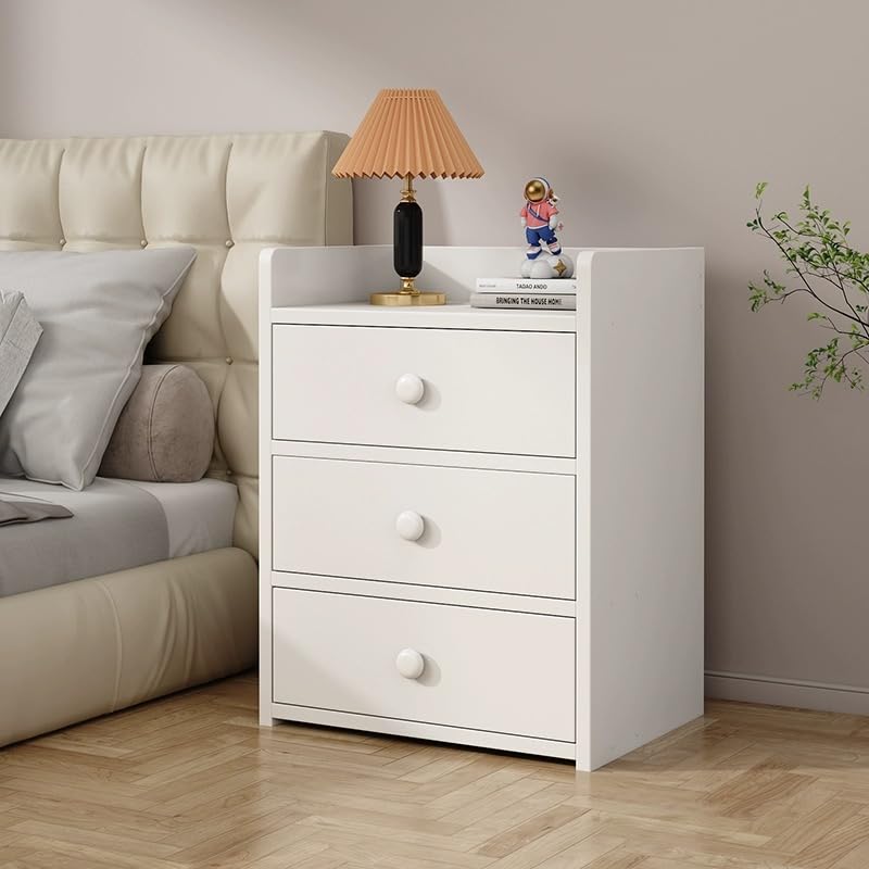 8PCS Round Wood Drawer Knob,Dresser Furniture Drawers 33mm Dia,White Cabinet Pulls Handles with Screws Hardware for Drawer Wardrobe Dresser - color: White