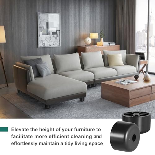 Plastic Couch Legs 1 inch, Screw-In Round Furniture Legs - Black, 4pcs - size: 1 Inch