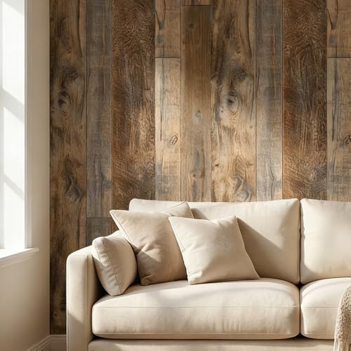 Yancorp 17.7" x 120" Brown Wood Contact Paper Wallpaper Peel and Stick Removable for Cabinets Desk Wrap Self-Adhesive Stick on Kitchen Bathroom