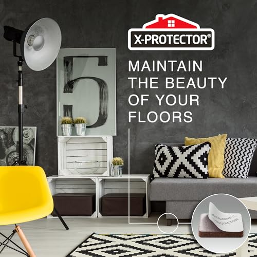 X-PROTECTOR Felt Furniture Pads - 48 PCS 1" - Felt Pads Floor Protectors - size: 1" 48 Brown, Square