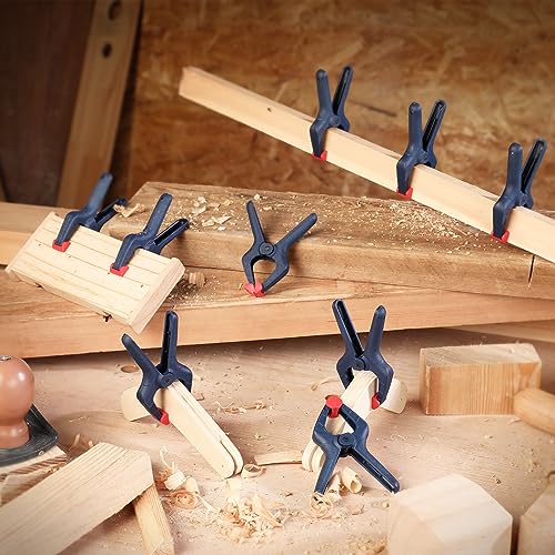 WORKPRO Spring Clamp Set, 16-Piece 3-3/8" with Adjustable Jaw Pads - color: Blue, size: Single Size Set (3-3/8")