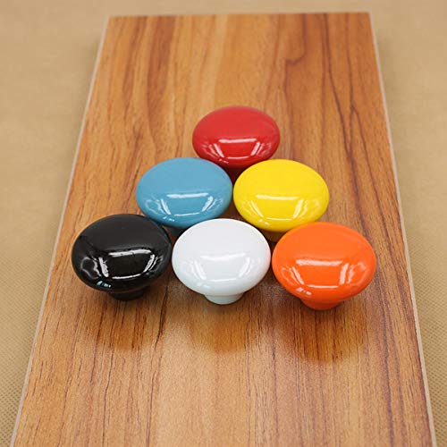 HUAMULAN Ceramic Cabinet Mushroom Knobs Dresser Drawer Pull Handles 15PCS - color: Yellow