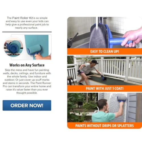 Refillable Paint Roller Kit for Walls and Ceilings