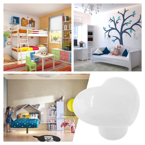 2pcs Ceramic Heart White Drawer Knobs, Cute Cabinet Pulls for Kids - color: White + Heart Shape, size: 2 Pack