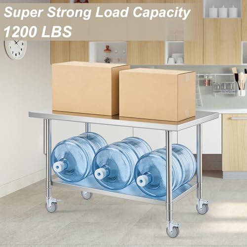 ERKOON 4 Inch Prep Table Caster Wheels Set, 4 Heavy Duty Expanding Stem Casters Fit 7/8", 1", 1-1/2", 1-5/8" Tube Leg with Brake for Stainless Steel Table, Cart, Furniture Legs, Kitchen Workbench - color: 4inch
