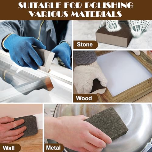 8pcs Sanding Blocks Assortment Kit, Sponge Sand Block Washable and Reusable, Wet & Dry Sandpaper Block - 60/80/100/180 Grit x 1pcs, 120/220 Grit x 2pcs - size: 60/80/100/120/180/220 Grits