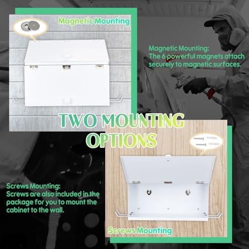 Magnetic Booth Box, Double Compartment w/ 2 Spray Gun Hangers - color: White