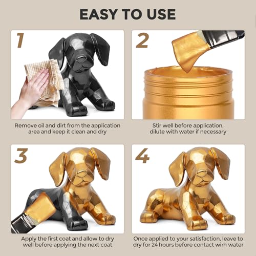 Nicpro Acrylic Paint Metallic Gold, 33.8oz/1000ml Large Gold Leaf Paint - color: Gold, size: 33.8 Fl Oz (Pack of 1)