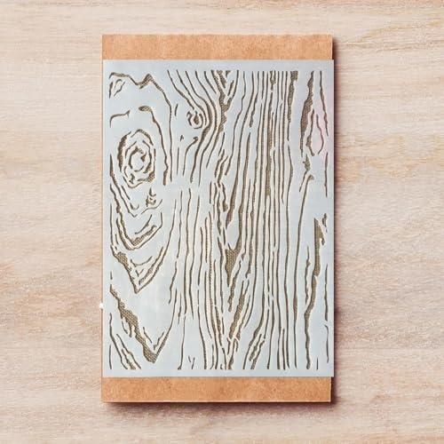TIAMECH A4 Reusable Wooden Texture Stencil for Painting - style: Wooden Texture