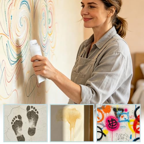 PH PandaHall 5 Sets Touch up Paint Brushes, 300ml Empty Portable Wall Paint Dabbers Roller Refillable Paint Roller Brushes White Wall Repair Tool Kit for Wall Door Furniture Scratch Repair