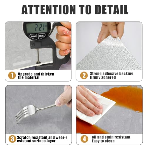 Chejiaye Peel and Stick Backsplash Tiles 10-Pack - White Geometric Self-Adhesive PVC Wall Panels, Waterproof Kitchen Backsplash Stick on Tile for Kitchen,Bathroom, Laundry Room Walls,Gray(11.8"x11.8") - color: Gray, size: 11.8" x 11.8" x 10Pack