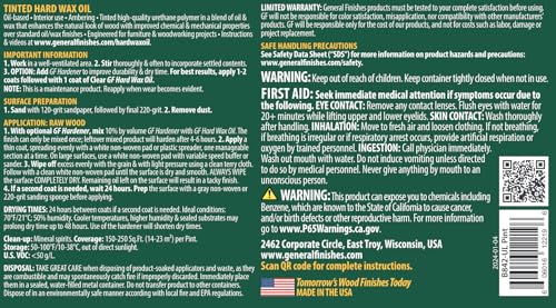 General Finishes Hard Wax Oil, 1 Pint, Limestone - color: Limestone, size: 1 Pint