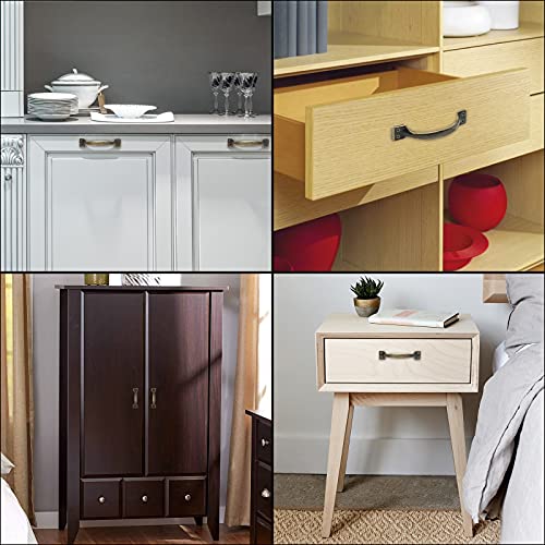 4Pcs 4 Inch Bronze Metal Cabinet Handles Drawer Pulls - color: Bronze, size: 4 inches
