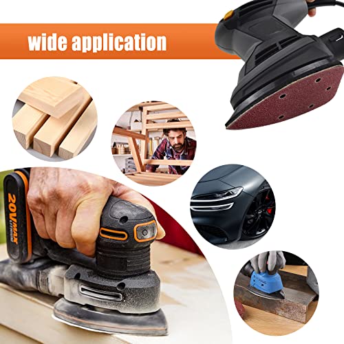 Detail Sander Sandpaper, 40 Grits Mouse Sanding Pads 5 Holes Hook and Loop Sanding Sheets for 140mm Mouse Palm Detail Sanders, 50pcs - size: 40 Grits
