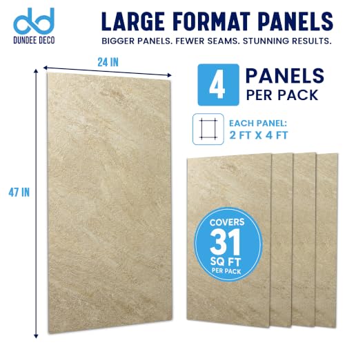 Dundee Deco Faux Stone Wall Panel Sample, Tan Brown, 6x6 in - color: Tan, Brown, size: Sample, 6" x 6"