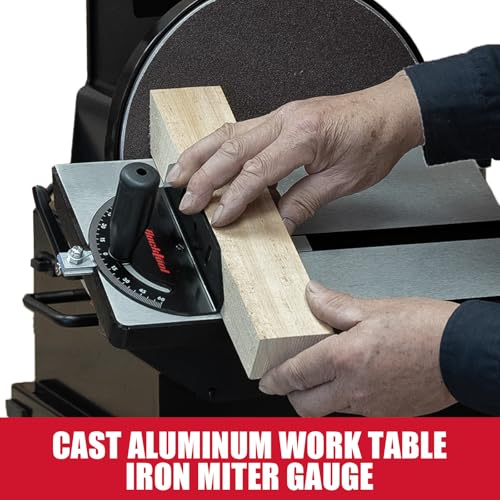 BUCKTOOL 1-1/2HP Bench Belt Disc Sander for Woodworking,6x48" Belt,10" Disc - size: 1.5 HP & 6" x 48"