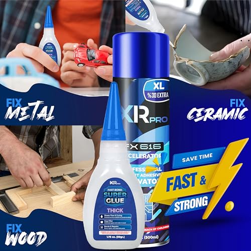 ixirpro CA Glue with Activator, Thick, for Gap-Filling, 1.75oz + 16.9oz Kit - size: 1 Pack