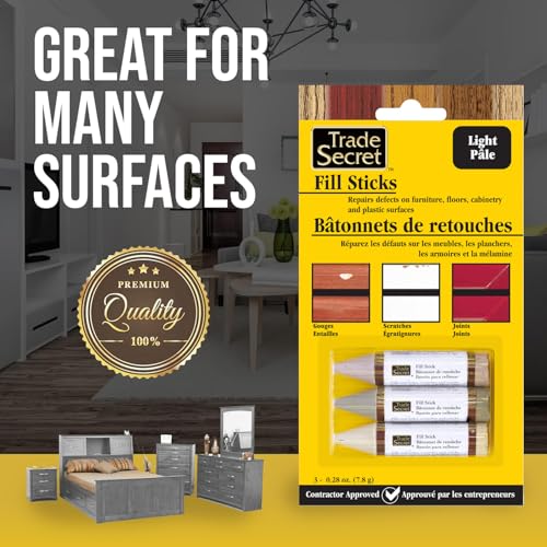 Wood Filler Putty Scratch Repair Fill Stick, Light Surface, 3-Pack - color: Light Tones
