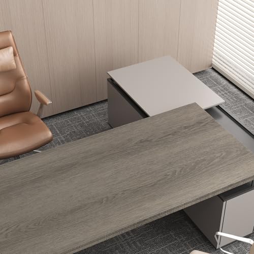 JSEVEM 31"×354" Gray Wood Wallpaper Peel and Stick Wooden Grain Contact Paper Self Adhesive Vinyl Wrap for Counterops Kitchen Cabinets Office Living Room Table Air Guide Design - color: Gray, size: 31" x 354"