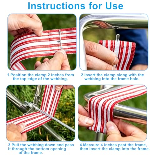 Lawn Chair Webbing Clip for Furniture Upholstery Repair, 100pcs Rust-Resistant Lawn Chair Webbing Replacement for Outdoor Patio Chairs, Sofa, Chaise Lounge - size: 1.98 Inch