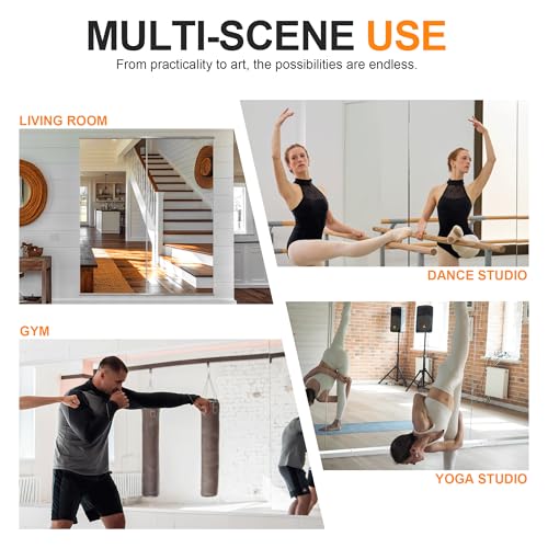 Delma Home Gym Mirror, 60''x25''x2PCS Silver - size: 60''x25''x2PCS