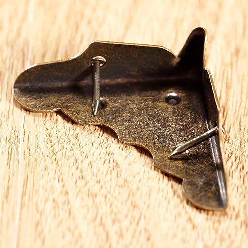dophee 8Pcs Antique Bronze Furniture Corner Protectors, 1.26"x1.26"x0.43" - size: 8Pcs