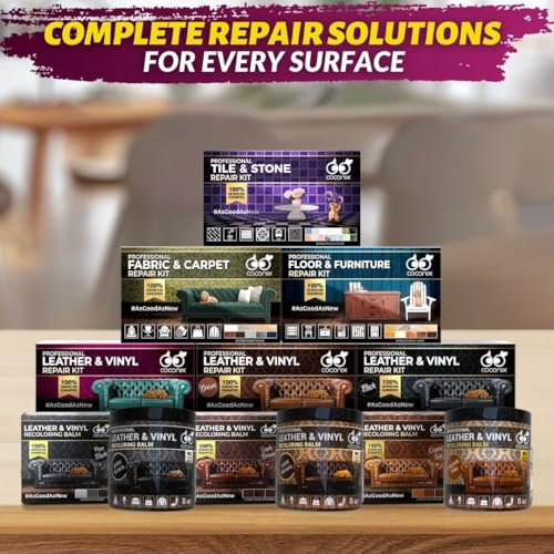 COCONIX Black Leather & Vinyl Repair Kit for Car Seats, Couches & Furniture