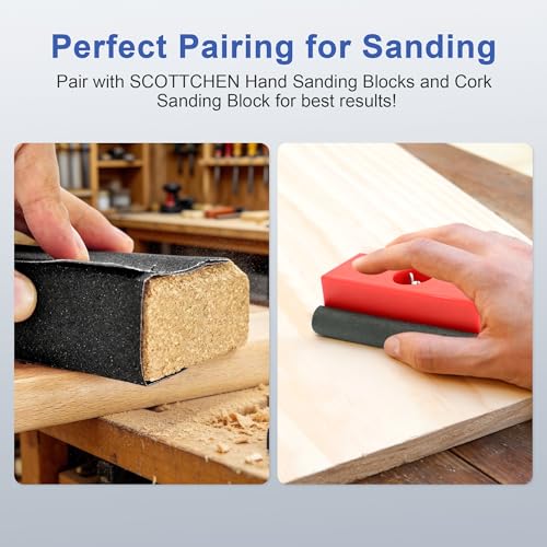 SCOTTCHEN Sandpaper 48 Pcs, 113 * 135MM Silicon Carbide Wet Dry Sanding Sheets, 80/120/180/240/320/400 Grit, for Wood Metal Furniture Refinishing Rust Removal - style: Sandpaper for Hand Sanding Blocks