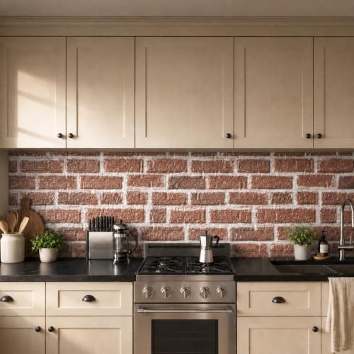 3D Wall Panels Peel and Stick Faux Foam Brick Wallpaper Covering - color: Red Brick, size: 40 Pcs