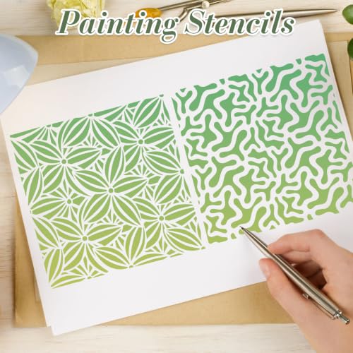 Geometric Texture Stencils for Crafts Reusable 30Pcs Stencils(6X6 Inch) - color: Texture 34
