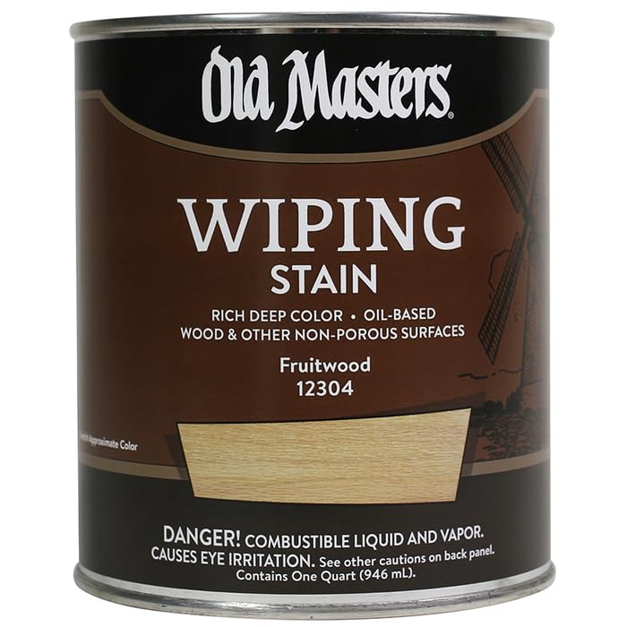 4-Pack of 1 qt Old Masters 12304 Fruitwood Old Masters Oil-Based Wiping Stain - color: Fruitwood, size: 1 Quart