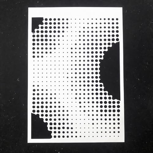 TIAMECH A4 Reusable Gradient Dot Grid Stencil for Painting - color: Gradient Dot Grid