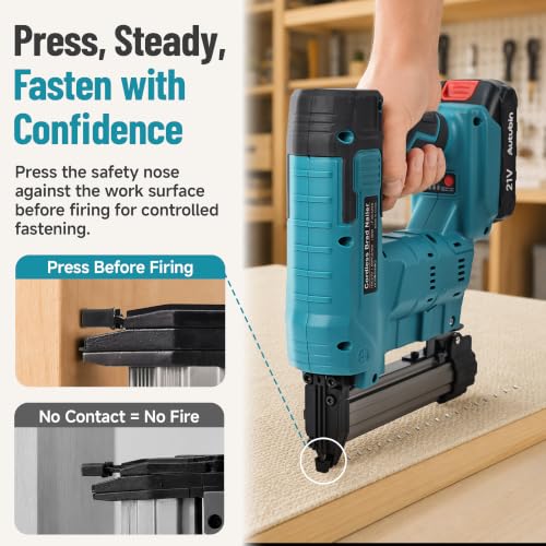 21V Brushless Cordless Electric Nail Gun, 2-in-1 Brad Nailer Kit