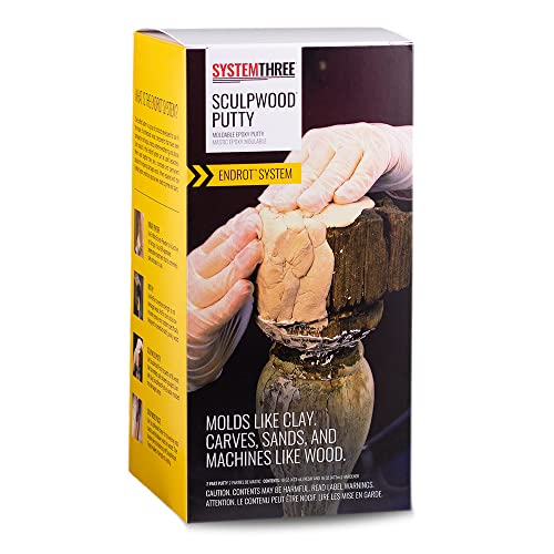 System Three SculpWood Putty Epoxy Filler, 1 Quart Kit