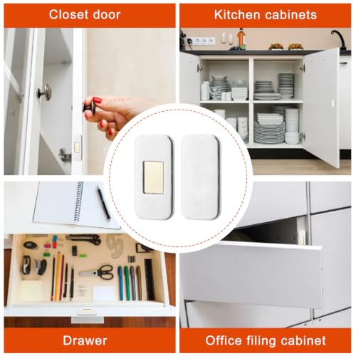 12 Pack No Drill Magnetic Cabinet Door Catch, Cabinet Magnets for Closure