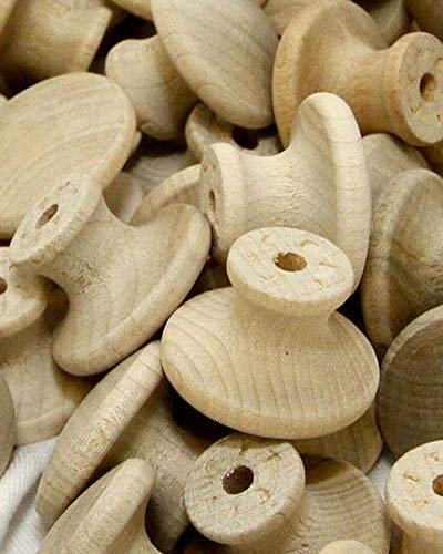 1-1/2" Birch Wood Unfinished Drawer Knobs Pulls Handles - Natural Wood Drawer Knobs - Round Wood Unfinished Cabinet Furniture Drawer Knobs Pulls Handles - Round Wood Drawer Knobs with Screws (25)