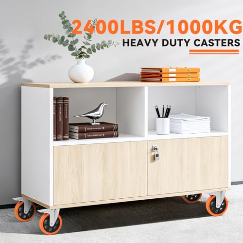 W B D WEIBIDA 6 inch Caster Wheels with Dual Locking, Casters Set of 4 Heavy Duty of 2400lbs, Premium Polyurethane No Noise Wheels for Cart, Workbench and Furniture - size: 6 INCH