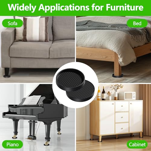 Non Slip Furniture Pads- 4PCS 3" Round Anti Skid Grippers Floor Protectors - size: 3" 4pcs Black