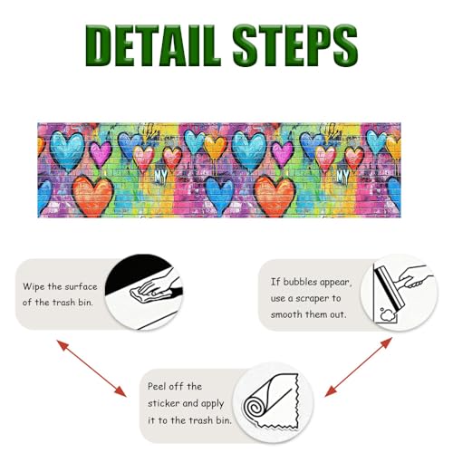 Wall Decal 78.7 x 15.7 in Heart Graffiti Peel and Stick - color: colorful0902