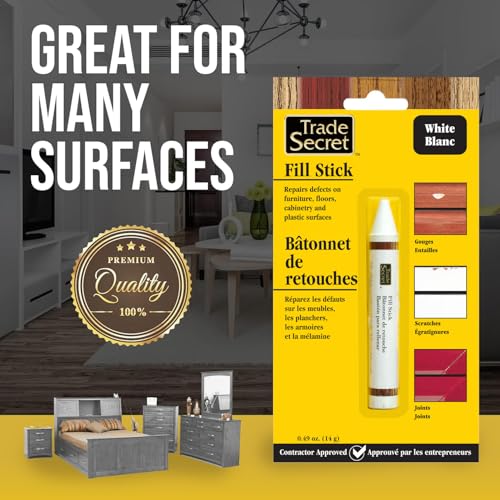 Trade Secret White Wood Filler Fill Stick, Furniture Touch Up Marker - color: White