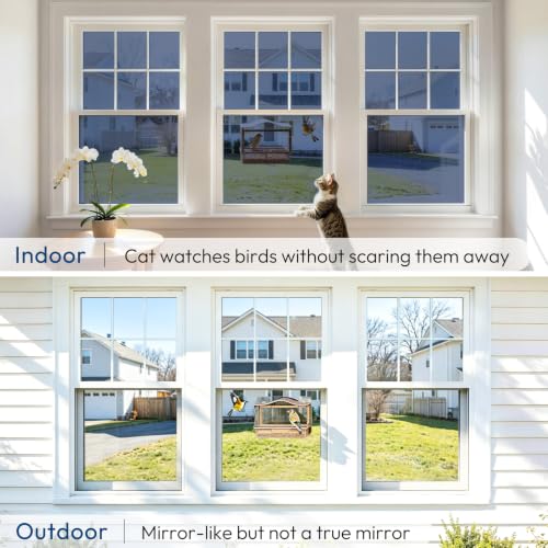rabbitgoo Window Privacy Film One Way, 17.5" x 157.4", Blue Silver - color: Blue-silver, size: 17.5" x 157.4"