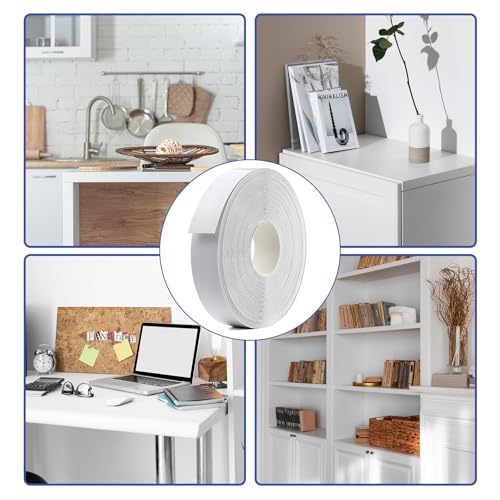 PVC Edge Banding 2 inch x 100ft Veneer Edge Banding White with Hot Melt Adhesive Pre - glued Iron on Edging Tape Trim for Cabinet Plywood Repairs and Furniture Restoration - size: 2 inch x 100ft