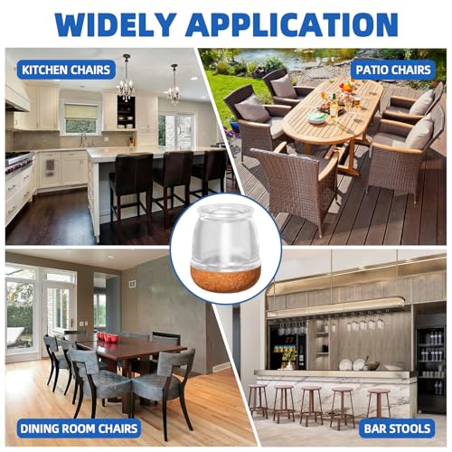 20PCS Clear Extra Small Skinny Chair Leg Floor Protectors, Fit 0.4"-0.5" - size: XXSmall (Fit 0.4"-0.5")