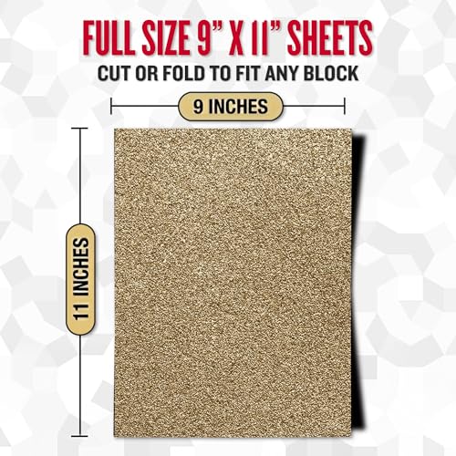 Sandpaper Sheets General Purpose 100 Grit Coarse/Medium, 9”x11” - 20 Sheets - style: 100 Grit