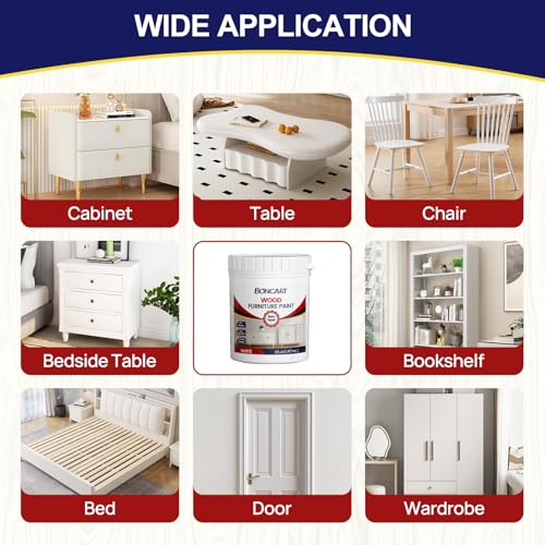 Boncart Wood Furniture Paint Kit - color: White, size: 5fl.oz