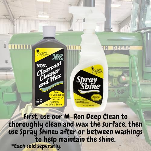 CALIFORNIA CUSTOM M-Ron Deep Clean Cleaner Wax for Non-Clearcoat Paint, Pure #1 Carnauba Car Wax for Light to Medium Oxidation, Silicone-Free, Restore Shine and Gloss, 12 fl oz