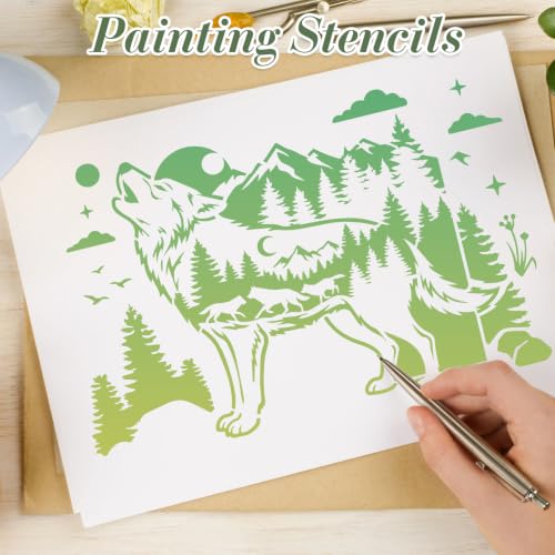 Animal Stencils for Crafts Reusable 9Pcs Stencils(11.8X7.8 Inch) - color: Animal 2