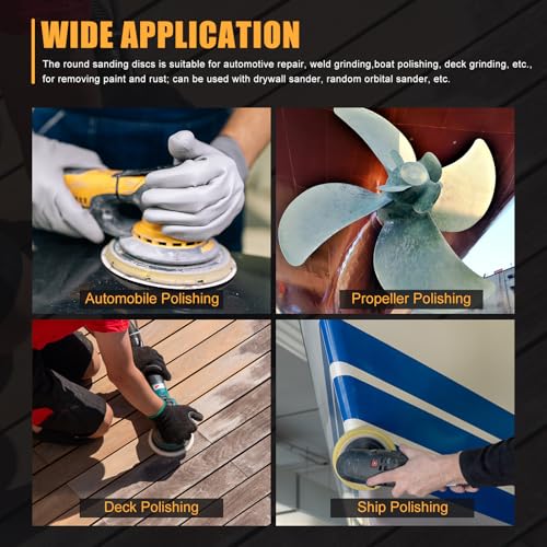 30Pcs 8In Sanding Disc 80-400Grit Round Sanding Paper - size: 8"(80/100/120/180/240/400 Grit)