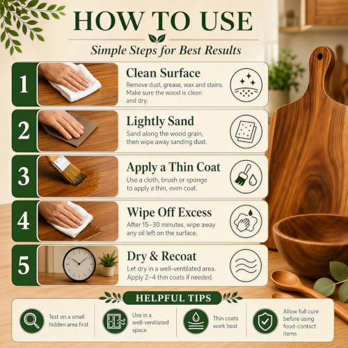256oz 100% Pure Tung Oil with Brush, Food Safe Waterproof Low Odor - size: 256 Fl Oz
